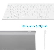 Macally Slim USB Wired Keyboard for comfortable Mac and Windows Full-Size USB-A Keyboard with Numeric Keypad for iOS Desktop, Laptop, Tablet 110 Scissor Switch Keys and 20 Shortcuts White ACEKEY