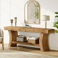 thumbnail image 4 of Tribesigns 63" Solid Wood Console Table,  Farmhouse 2-Tier Low TV Console for Living Room, Entryway, Hallway, 4 of 9