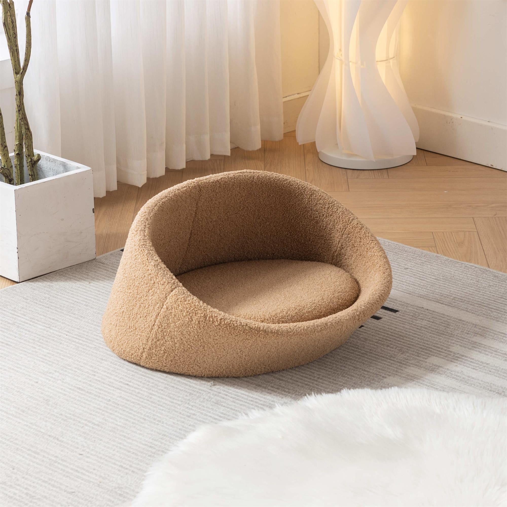 Pefilos 21" Stylish Pet Sofa Bed with Solid Wood Frame, Cashmere Cover, Soft and Comfortable, Cat and Dog Beds for Small Medium Dogs, Brown Pefilos 21" Stylish Pet Sofa Bed with Solid Wood Frame, Cashmere Cover, Soft and Comfortable, Cat and Dog Beds for Small Medium Dogs, Brown