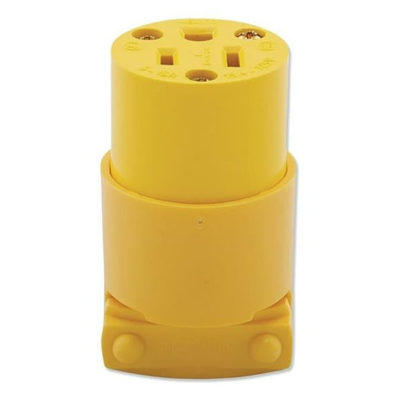 15A 125V 3 Wire Grounded Vinyl Plug, Yellow