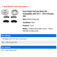 thumbnail image 2 of Front Brake Pad and Rotor Kit - Compatible with 2011 - 2014 Chrysler 200 2012 2013, 2 of 2