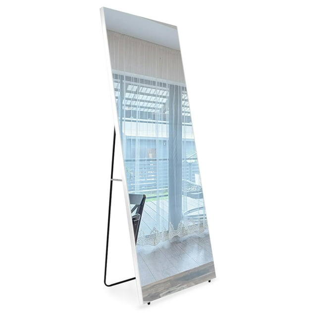 Espejo de Piso de Cuerpo Completo con Soporte y Marco Dorado Espejo de Pie Ultra Resistente para Sala, Recamara, Dormitorio de 160 cm