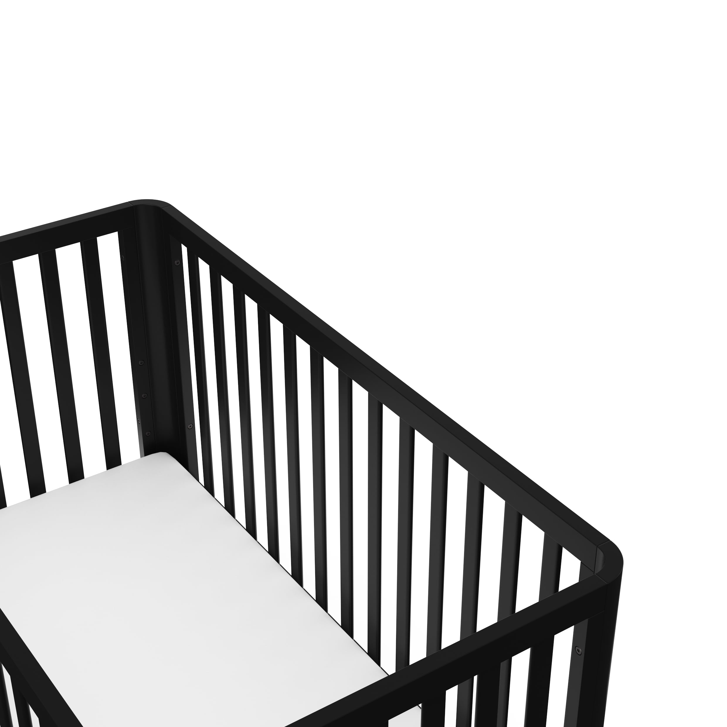 Storkcraft Santos 3-in-1 Convertible Baby Crib, Black with Natural