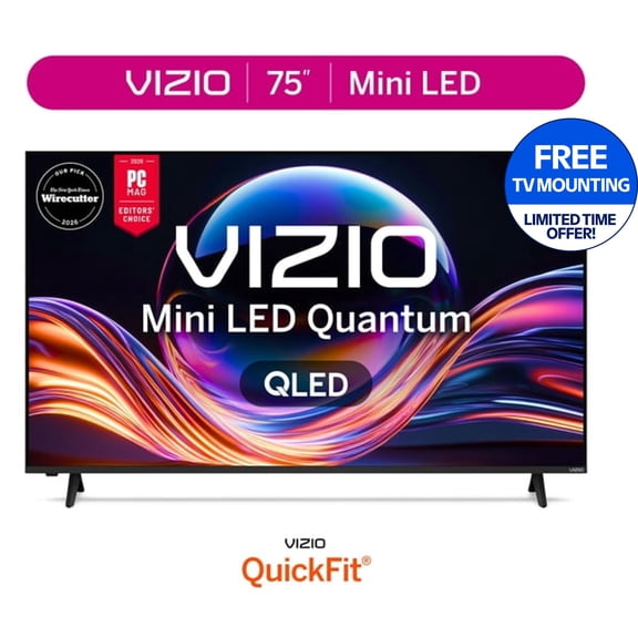 VIZIO 75 in Mini LED Quantum 4K QLED HDR Smart TV, New 2026, VQM75C-10