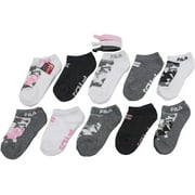 Fila Kids Girls 10-Pack Half Cushion No Show Socks with Hair Ties Camo - Blush, Girls Large Shoe Sizes 4-10