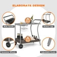thumbnail image 6 of Nuu Garden Outdoor 2-Tier Wicker Bar Cart on Wheels with 2 Wine Racks and 3 Hooks, for Decoration and Storage Indoors & Outdoors, Kitchen, Patio, Deck, Garden, Poolside, Gray, 6 of 10