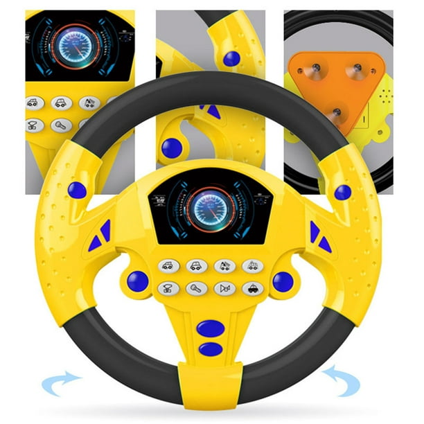 Simulateur de Conduite Volant Electronique pour Enfants avec Tabouret Sons  et Lumières Klaxon Interphone pour 36 Mois+ - Costway