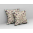 thumbnail image 2 of Rose Wreath Indoor/Outdoor Pillow with Removable Cover in Off-White Purple 26x26, 2 of 5