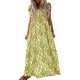 thumbnail image 1 of VISgogo Vestido largo de verano floral para mujer, manga con volantes, corte bajo, línea A, vestido de playa bohemio VISgogo  moda, 1 of 5