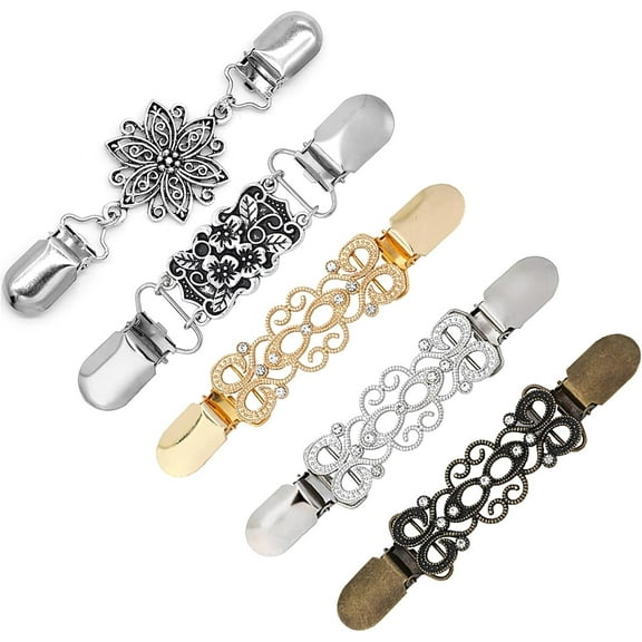 5 Piece Vintage Dress Clips, Shirt Clips and Waist Cincher Set for Women