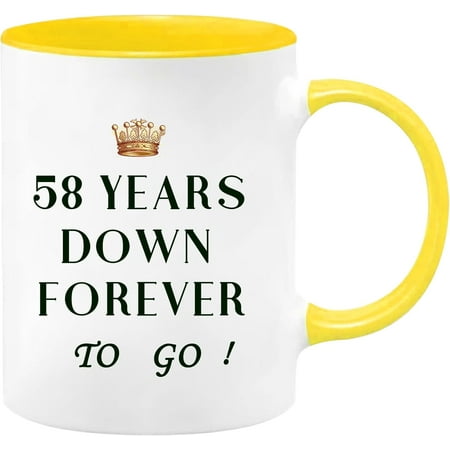 

58th Anniversary Mug Valentines Day 58 Year Anniversary Wedding Coffee Mug Gifts for Parents Couples Grandparents Grandma Grandpa Wife Husband Girlfriend Boyfriend 11oz