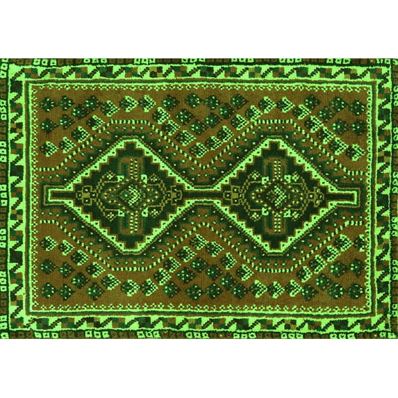 Ahgly Company Indoor Rectangle Persian Green Traditional Area Rugs, 4' x 6'