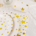 thumbnail image 2 of Efavormart 120 Pcs White/Gold Stars Disposable Party Supplies Kit, Paper Plates Cups Napkins Tableware Combo Pack, 2 of 11