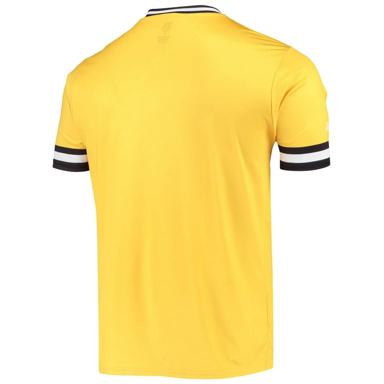 Men's Stitches Gold/Black Pittsburgh Pirates Cooperstown Collection V-Neck  Team Color Jersey 