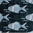 thumbnail image 1 of S4Sassy Self-Stick Decorative Boho Wallpaper, Fish Motif Wall Paper, Textured Vinyl Waterproof Contact Paper, Blue, 25"X360" Removable Renter Friendly Wall Covering For Bedroom, Dining Room, 1 of 9