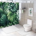 thumbnail image 7 of Awypu Waterproof Shower Curtain for Bathroom Palm Leaves Tropical Exotic Jungle Green Leaf Garden Branches White, 7 of 7