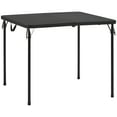 Mainstays 34" Square Resin FoldinHalf Table, Rich Black
