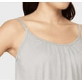 thumbnail image 5 of 32 DEGREES Cool Womens Shirred Flowly Relaxed Lounge Built-in Cups Shelf Bra Tank Cami, Ghost Grey HTR, 1X, 5 of 5