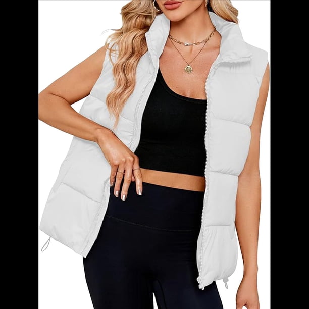 Chaleco Acolchado para Mujer, Abrigos de Abrigo, Chaquetas y Abrigos con Bolsillos. M