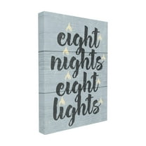 The Stupell Home Decor Collection Blue and White Hanukkah Eight Nights Eight Lights Typography Wall Plaque Art, 10 x 0.5 x 15