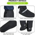 thumbnail image 3 of Waterproof Rain Boot Shoe Covers for Men Women with Reflector, Black Non-slip Reusable Boot Covers with Side Zipper, Foldable Anti-Snow Shoe Covers Rainproof Overshoes Over Shoes Galoshes, 3 of 6