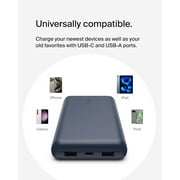 Belkin 20,000mAh USB-C Power Bank, Portable Charger w/ 2 USB-A Ports, 15W + USB-A to USB-C Cable for iPhone 16/15, Galaxy S25/S24, Pixel 9, iPad, Nintendo Switch 2 & More – Blue