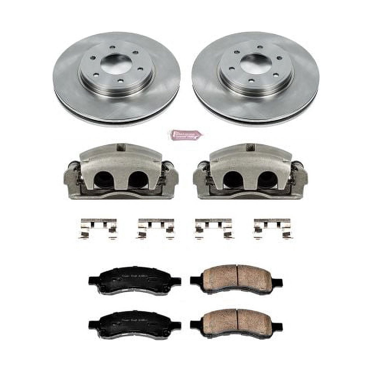 PowerStop Front Stock Replacement Brake Pad and Rotor Kit with Calipers Fits: CHEVROLET SAAB Select Models KCOE1453