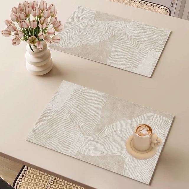 Nvzi Manteles individuales de piel sintética resistentes al calor, manteles individuales para el comedor,accesorios de decoración de cocina (juego de 2, tamaño 19,68 x 15,7 pulgadas, M)