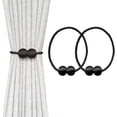 thumbnail image 1 of LAICAIW 2 Pack Embrasses Magnétiques pour Rideaux, Embrasses Décoratives pour Rideaux de Fenêtre (Noir), 1 of 7