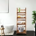 thumbnail image 2 of Fionafurn Ladder Shelf, 4 Tier Modern Bookcase, Multifunctional Bookshelf Storage Rack, Plant Flower Tools Stand, Brown, 2 of 8