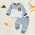 thumbnail image 2 of Baby Boys Outfits 2Pcs Fall Winter Clothes Striped Waffle Long Sleeve Shirts Tops Elastic Waist Pants Toddler Outfits Set Kaprioy Baby Boy Clothes 9 12 18 24 Months 2T 3T, 2 of 4
