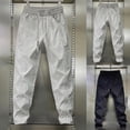 thumbnail image 3 of XINPING Mens Casual Pants Slim Fit Outdoor Casual Pants Elastic Waist Beach Pant Lightweight Jogging, Workout Trousers, 3 of 5