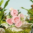 thumbnail image 4 of Lifelike Artificial Silk Peony Bouquet - Durable, Realistic Wedding & Home Decor Flowers (Vase Not Included), 4 of 6