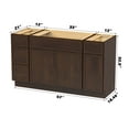thumbnail image 2 of Vanity Art 57" Freestanding Bathroom Vanity Cabinet without Top in Brown, 2 of 6