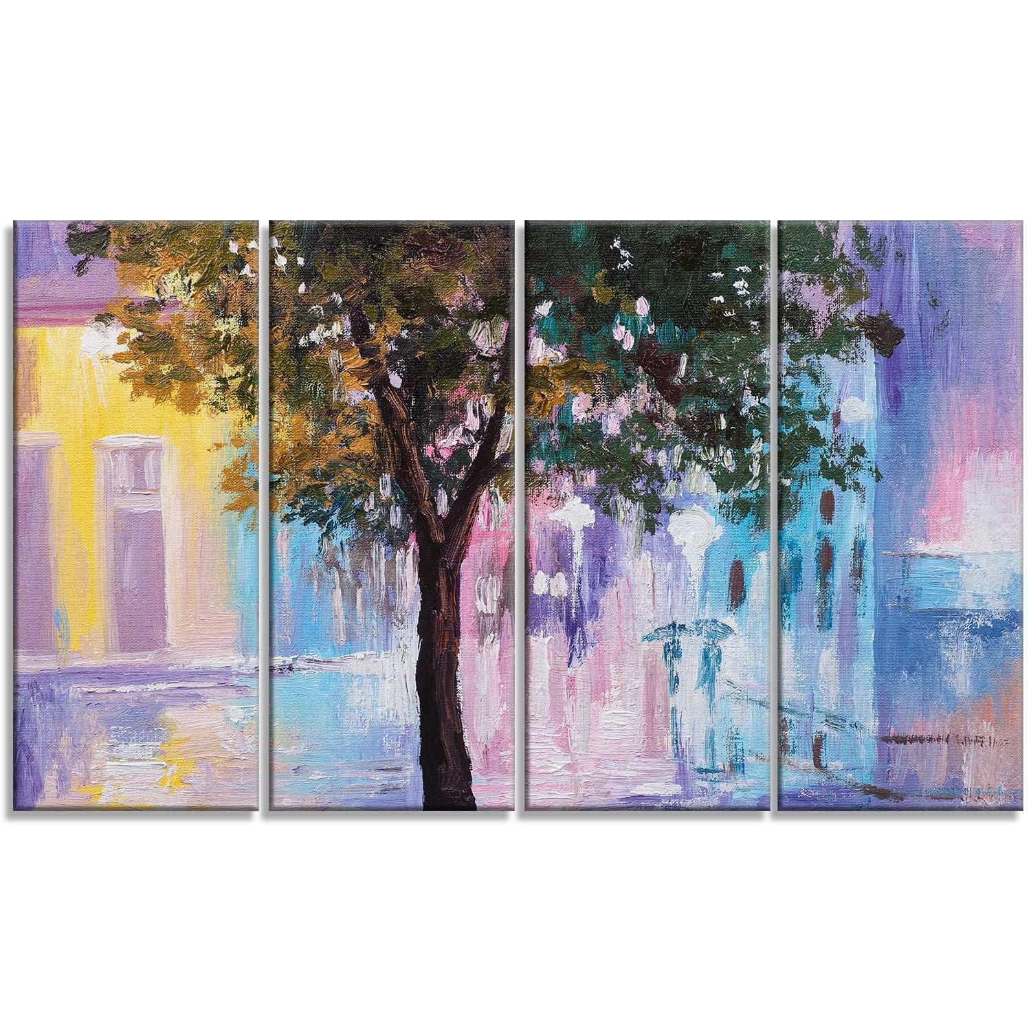 Design Art Walk through Autumn Forest Multipanel Landscape Large Metal Wall Art