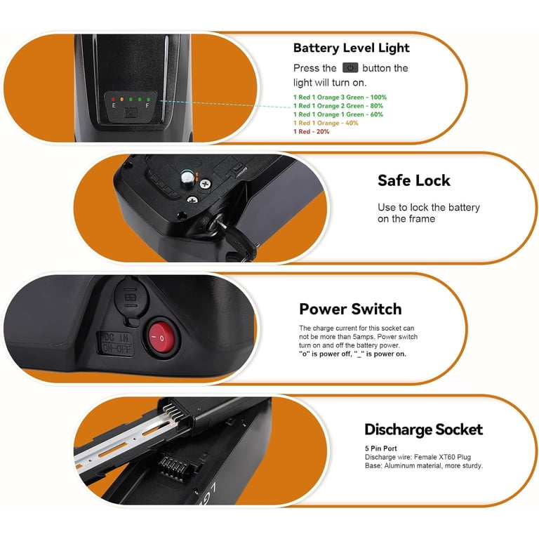 Batterie 36V 20Ah Pour Vélo électrique – PVC étanche, BMS Intégré, Chargeur Inclus, XT60+DC