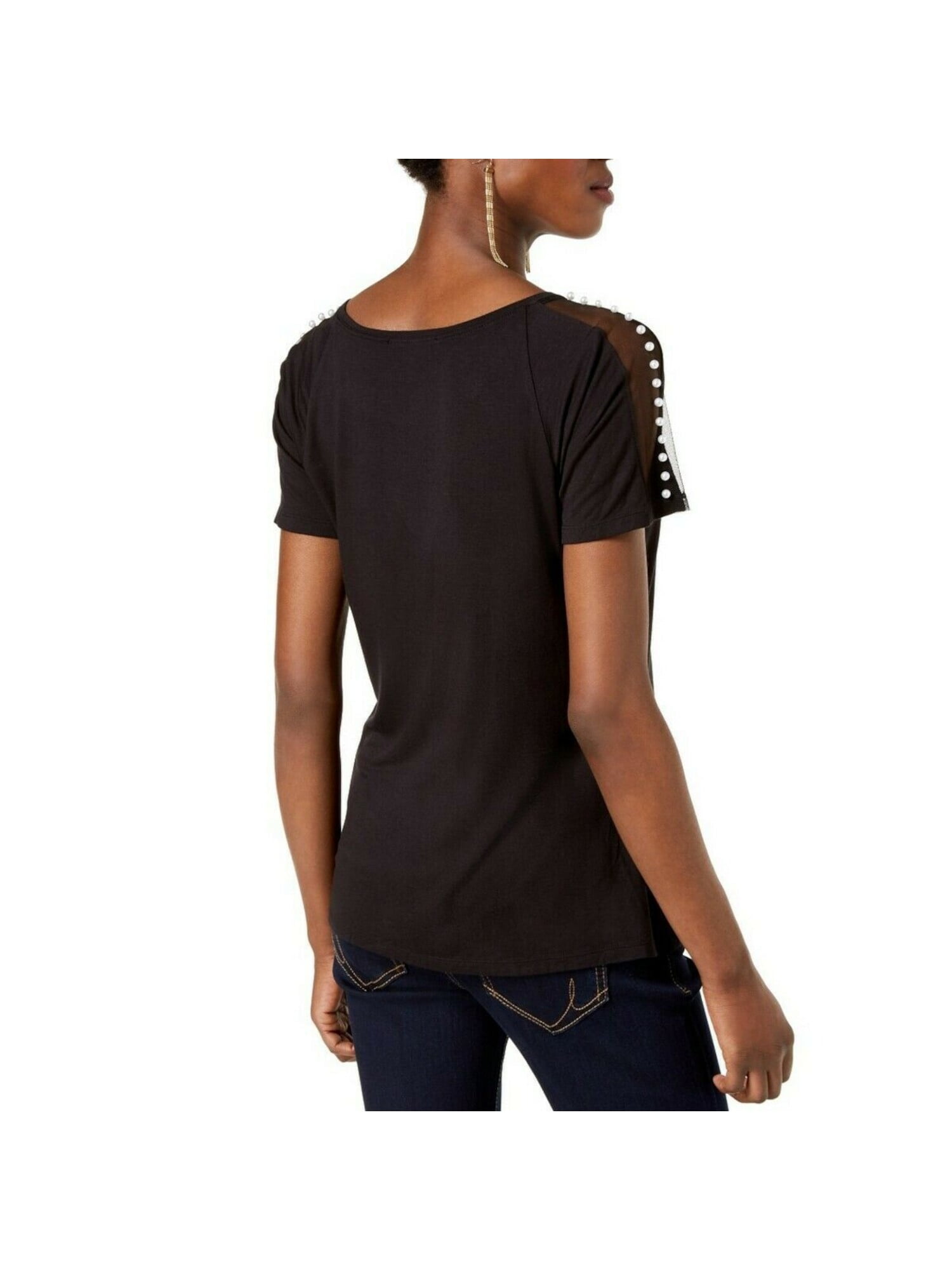 t shirt with pearl embellishments