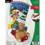 Bucilla Felt Applique 18" Christmas Stocking Kit, Sledding Bears