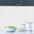 thumbnail image 5 of clevermosaics Waterproof Hexagon Vinyl Mosaic Tile for Bathroom Backsplash, Removable (10 Tiles/Set), 5 of 9