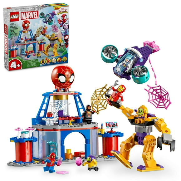 LEGO Marvel Team Spidey Web Spinner Headquarters, Super Hero Toy Building Set for 4-6 Year Old Kids, 10794, Includes 193 Pieces, Ages 4+