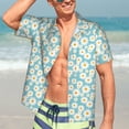 thumbnail image 5 of Lsque Daisy Floral A pattern Hawaiian Shirt for Men, Unisex Summer Beach Casual Short Sleeve Button Down Shirts-XX-Large, 5 of 9