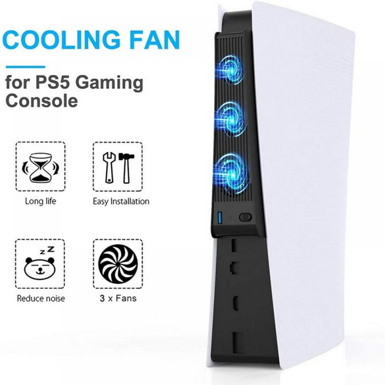  PS5 Slim Stand and Turbo Cooling Station with Controller  Charging Station for Playsation 5, PS5 Accessories Kits Incl. 3 Levels  Cooling Fan, RGB LED, 15 Game Slot, Headset Holder for PS5