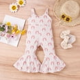 thumbnail image 2 of SXcggal Toddler Girls Summer Sleeveless Jumpsuit Floral Rainbow Print Fashion Outwear Suspenders For Girls Clothes Casual Fashionable Comfortable Girls Bodysuit, 2 of 7