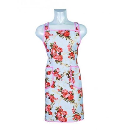 Floral Kitchen Apron, Orange Print