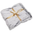 thumbnail image 2 of Northlight Two-Toned Faux Fur Shaggy Throw Blanket - 55" x 62" - White and Navy Blue, 2 of 9