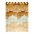 thumbnail image 2 of nqOlkjepod Outdoor Curtains for Patio Waterproof, Yellow Brown Outdoor Privacy Panels Grommet, Gradient Wave Stripes Modern Geometric Blackout Outside Curtains for Porch/Cabana 54"x108", 2 Panels, 2 of 8