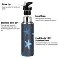 thumbnail image 3 of Stars Blue Cute Sports Bottle with Straw Stainless Steel Water Jug Portable Thermal Cup Leak-proof 600ML, 3 of 9