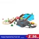 thumbnail image 2 of DIY pista de madera tren pequeño rompecabezas para niños bloques de madera ensamblados tren magnético compatible, 2 of 6