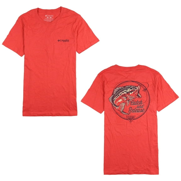 Columbia Men's Sportswear Makko T-Shirt Small Sunset Red Outdoor Fishing