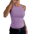 thumbnail image 3 of Langwyqu Sleeveless Racerback Women Solid Color Tank Tops Summer Slim Fit Camisole Vest, 3 of 5